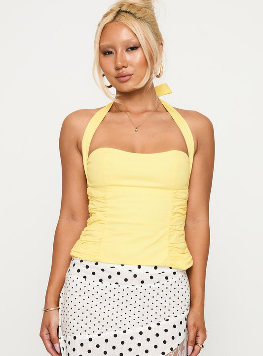 Kendelle Halter Top Lemon