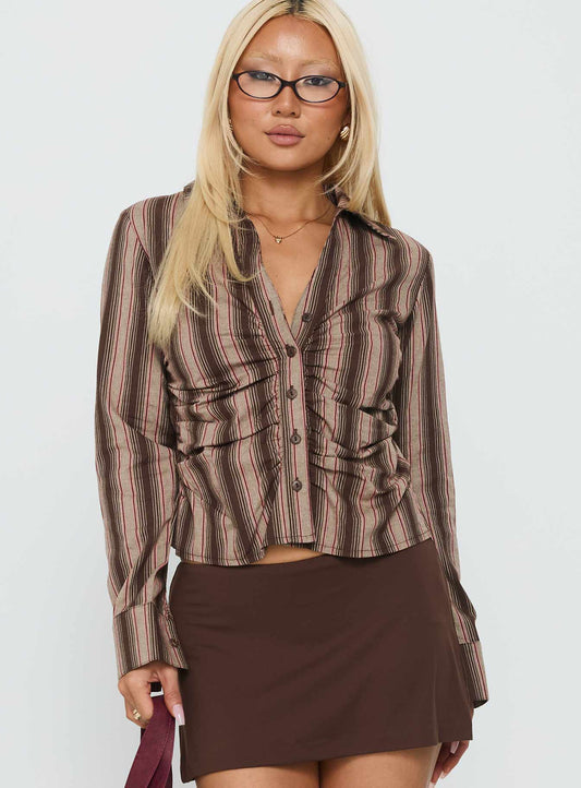 Liviya Ruched Long Sleeve Top Multi