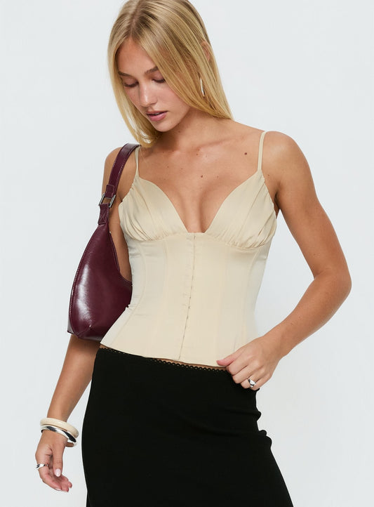 Scorsese Corset Top Champagne
