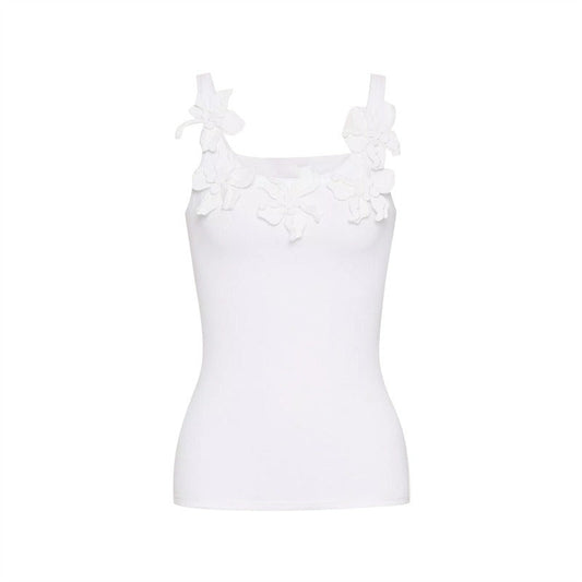 3D Flower Slim Fit Jersey Top