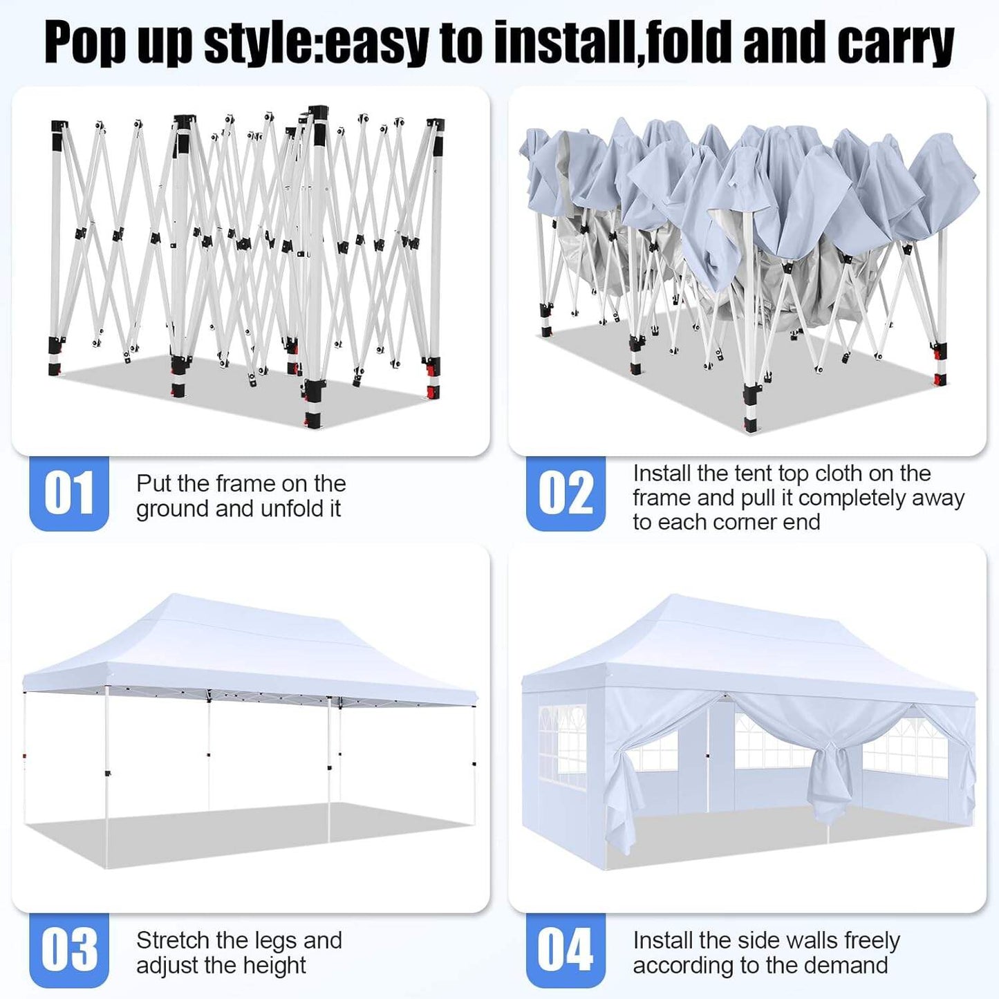 🔥 10x20 FT Premium Pop Up Canopy Tent | Heavy Duty Outdoor Event Shelter