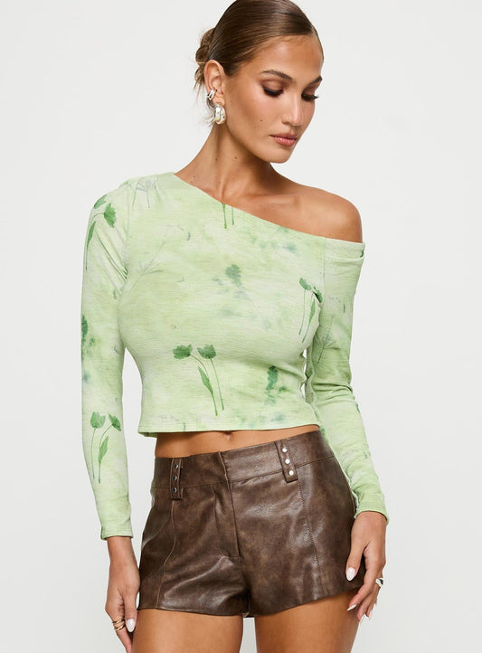 Malian Long Sleeve Top Green Floral