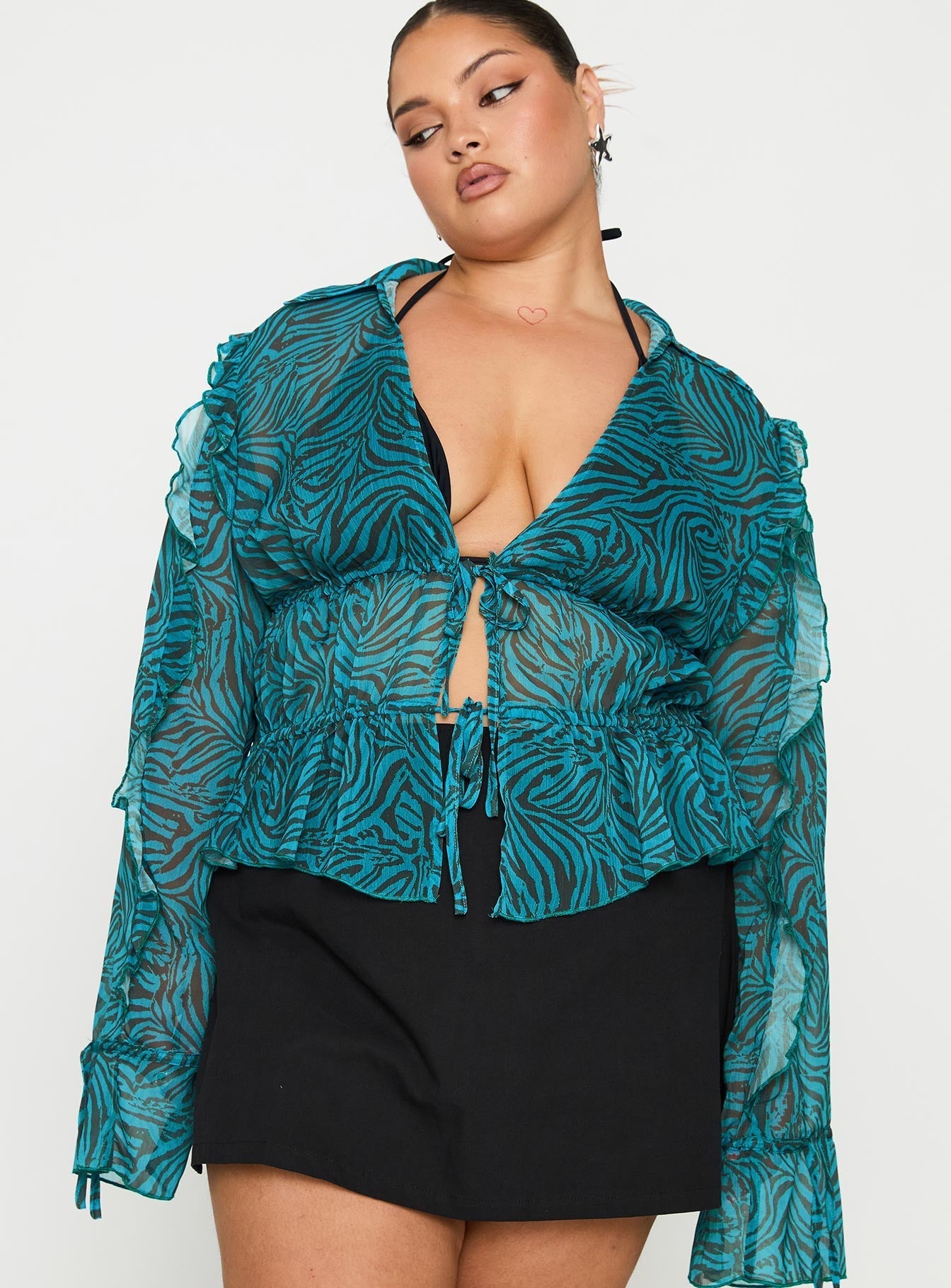 Holidaze Long Sleeve Top Zebra Curve