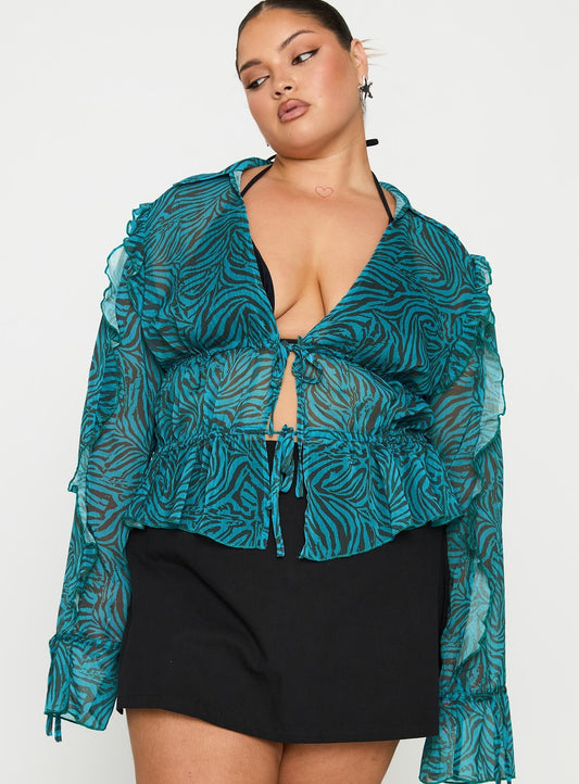Holidaze Long Sleeve Top Zebra Curve
