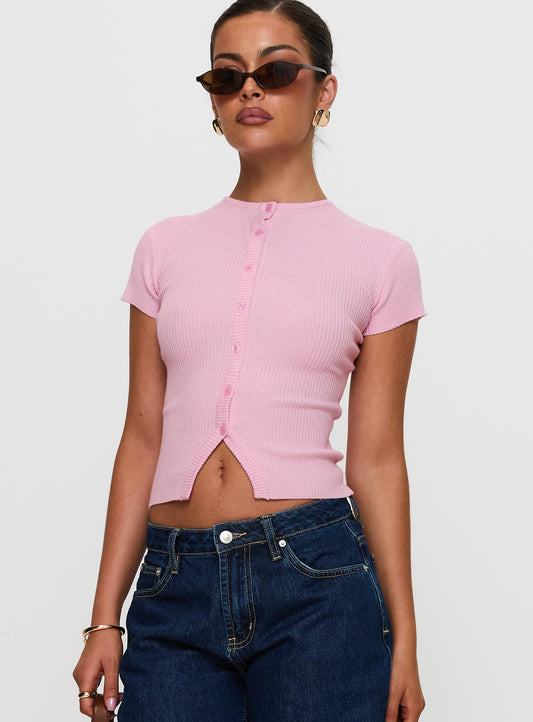 Suzu Knit Top Pink