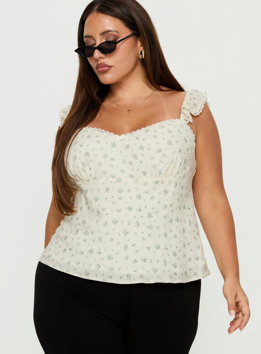 Madaleine Top Floral Curve