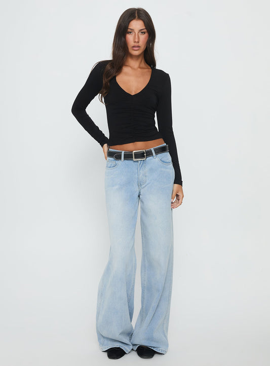 French Press Long Sleeve Top Black