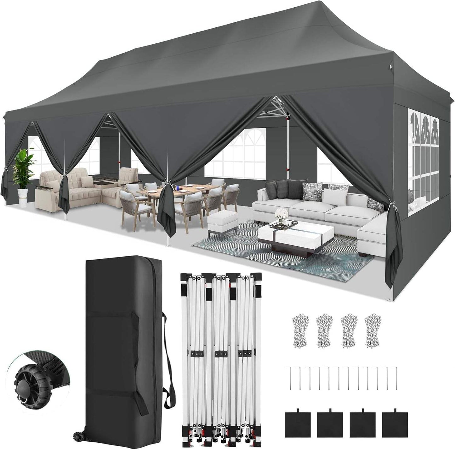 🔥 10x20 FT Premium Pop Up Canopy Tent | Heavy Duty Outdoor Event Shelter