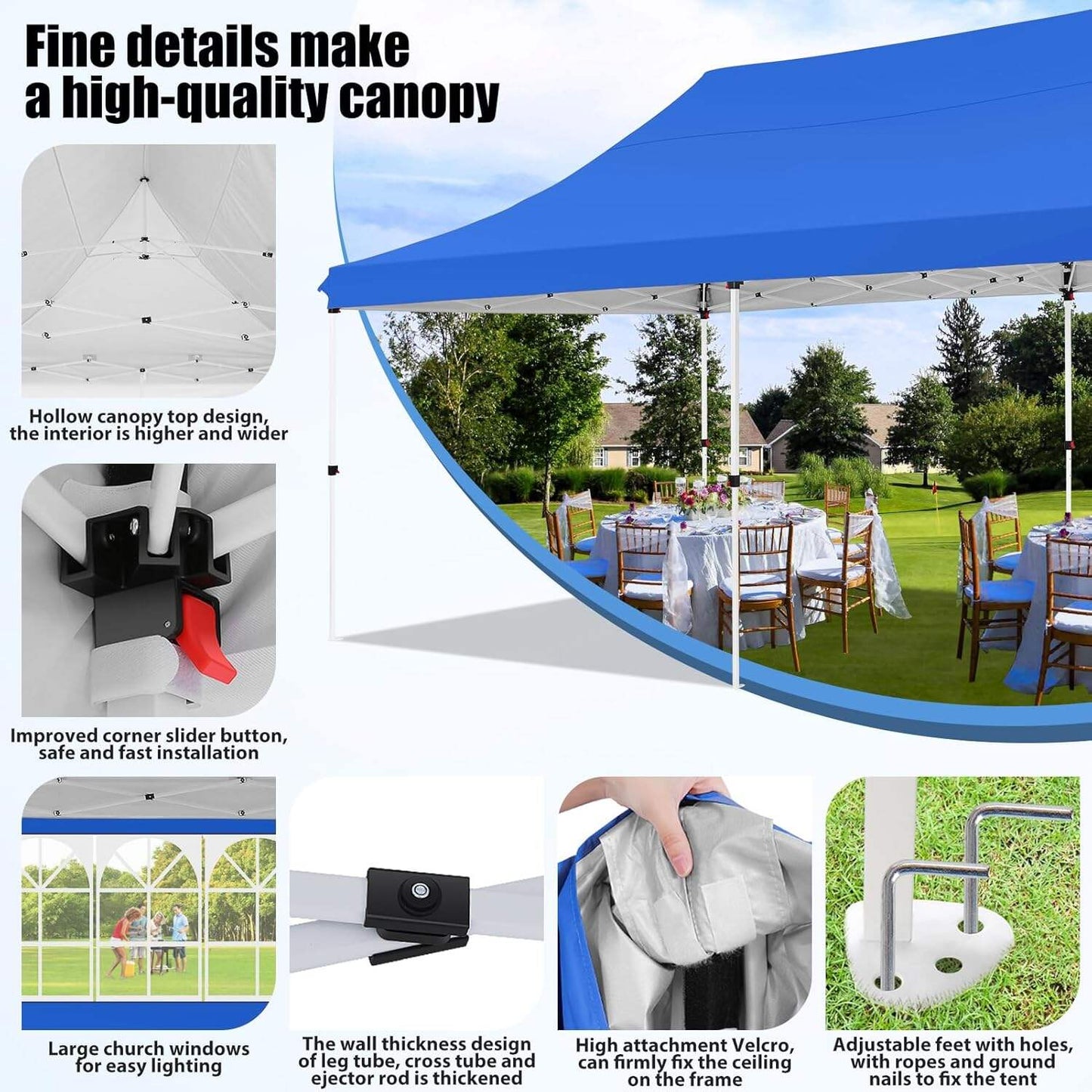 🔥 10x20 FT Premium Pop Up Canopy Tent | Heavy Duty Outdoor Event Shelter