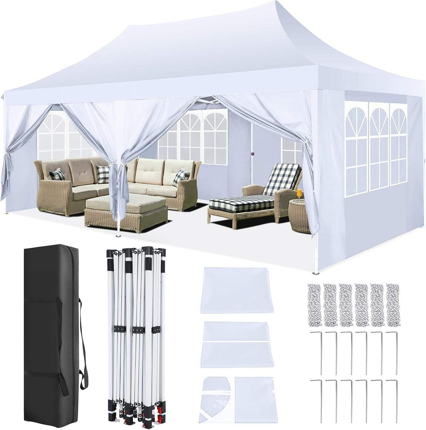 🔥 10x20 FT Premium Pop Up Canopy Tent | Heavy Duty Outdoor Event Shelter