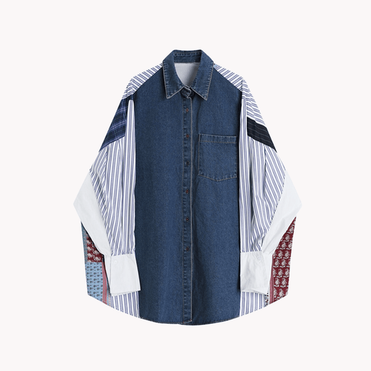 Denim Patchwork Top
